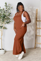 Double Take Full Size Wide Strap Overall with Pockets - Delanoir