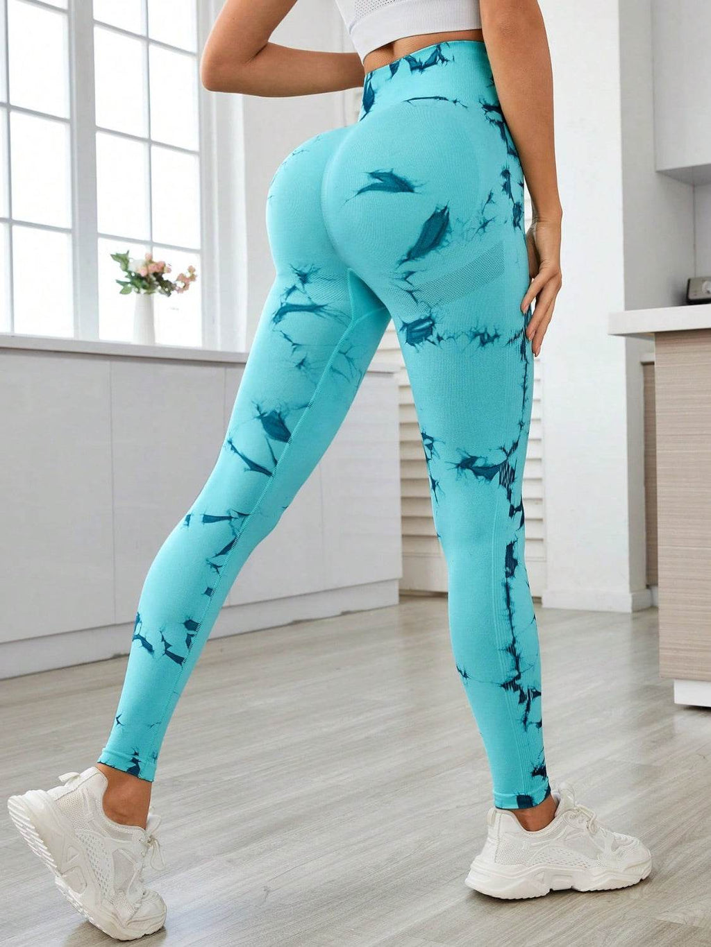 Printed High Waist Active Leggings - Delanoir