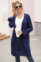 Open Front Long Sleeve Cardigan - Delanoir