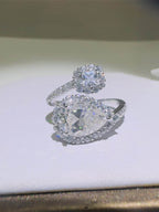 2 Carat Moissanite 925 Sterling Silver Bypass Ring - Delanoir