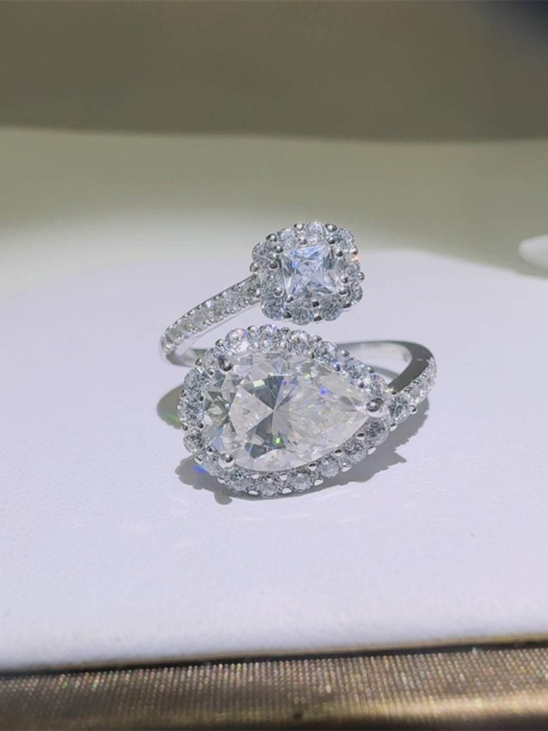 2 Carat Moissanite 925 Sterling Silver Bypass Ring - Delanoir
