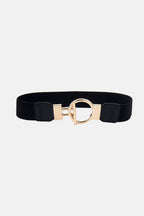 Circle Shape Buckle Zinc Alloy Buckle PU Leather Belt - Delanoir