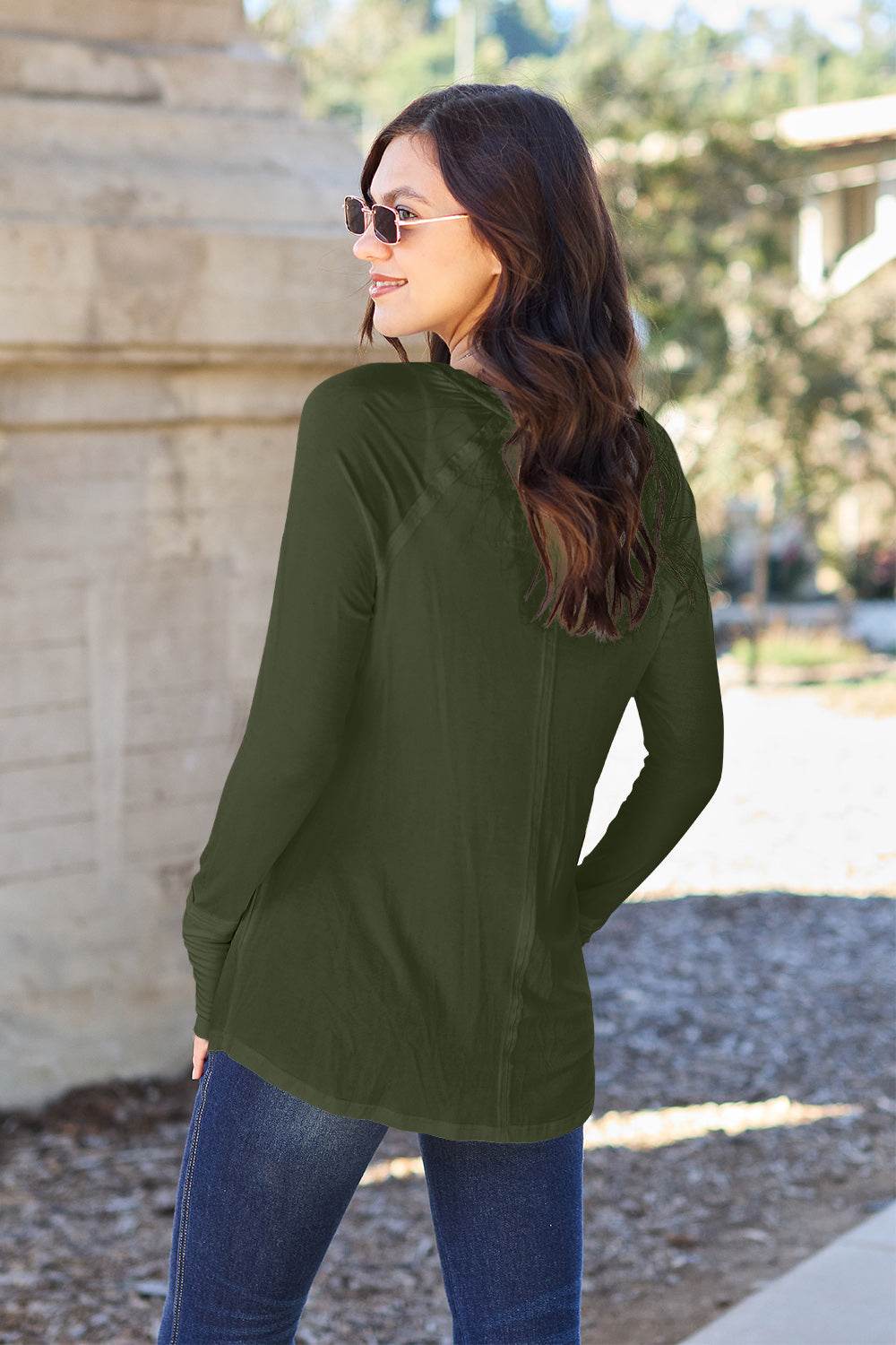 Basic Bae Full Size Round Neck Long Sleeve T-Shirt - Delanoir