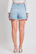 YMI Jeanswear Distressed Frayed Hem Denim Shorts - Delanoir