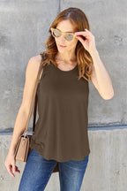 Basic Bae Full Size Round Neck Curved Hem Tank - Delanoir