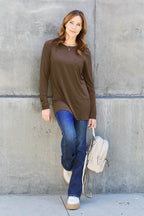 Basic Bae Full Size Round Neck Long Sleeve Top - Delanoir