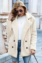 Ivy Lane Full Size Lapel Collar Sherpa Coat - Delanoir