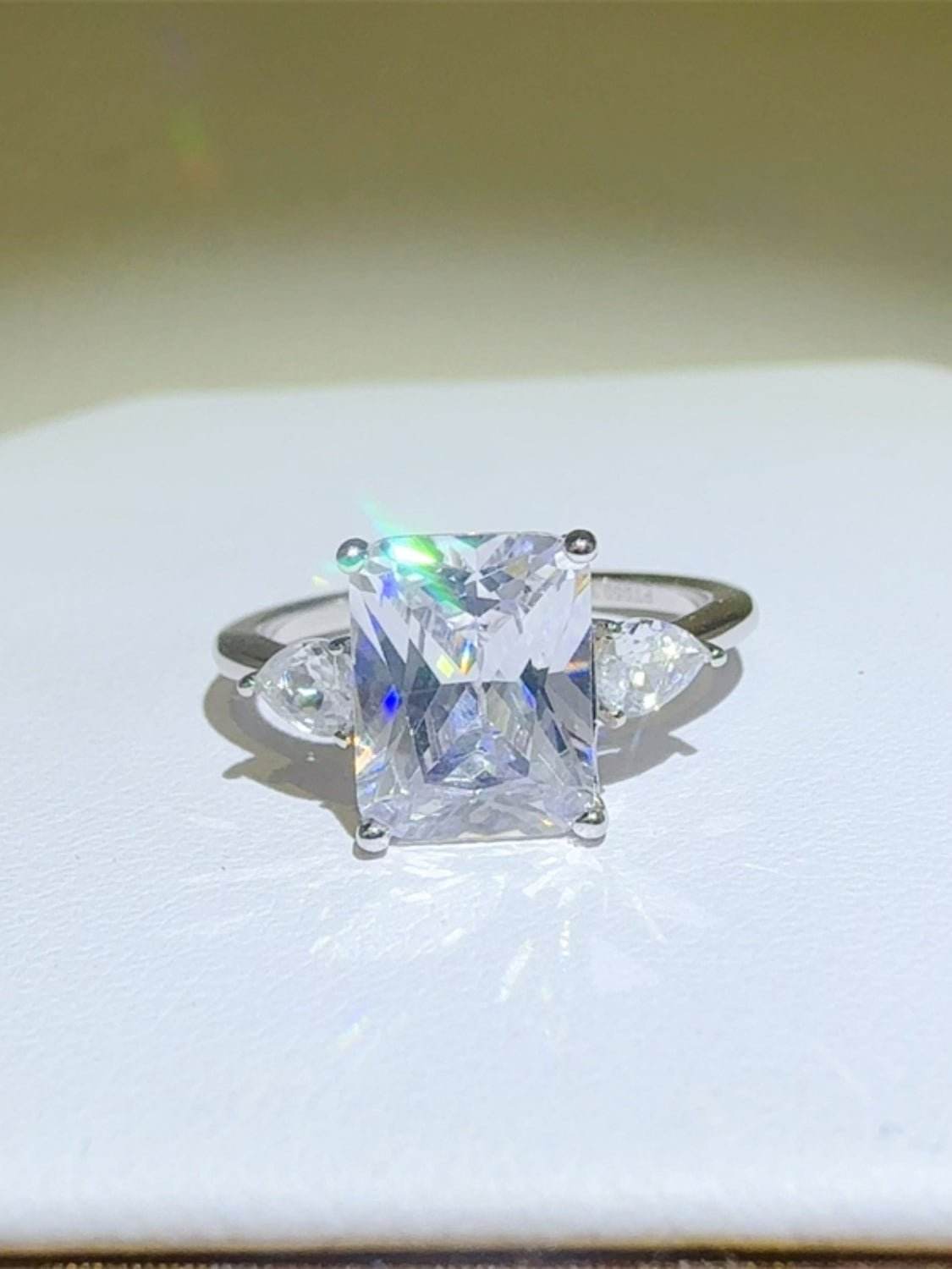 3 Carat Moissanite 925 Sterling Silver Square Shape Ring - Delanoir