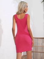Scoop Neck Sleeveless Bodycon Dress - Delanoir