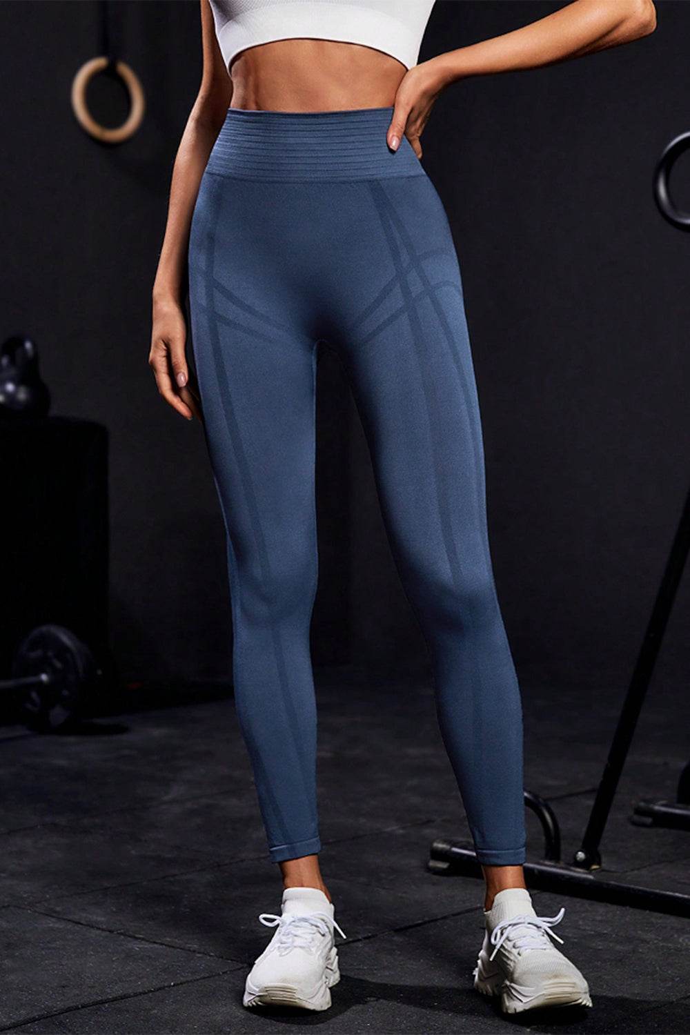 Wide Waistband High Waist Active Leggings - Delanoir