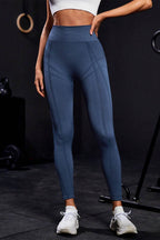 Wide Waistband High Waist Active Leggings - Delanoir