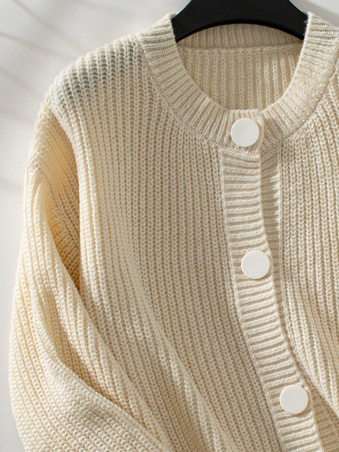 Button Down Long Sleeve Cardigan - Delanoir
