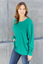 Double Take Full Size Round Neck Long Sleeve T-Shirt - Delanoir