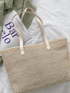 Solid Color Woven Tote Bag - Delanoir