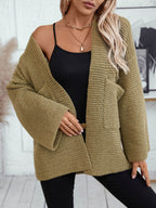 Open Front Long Sleeve Cardigan - Delanoir