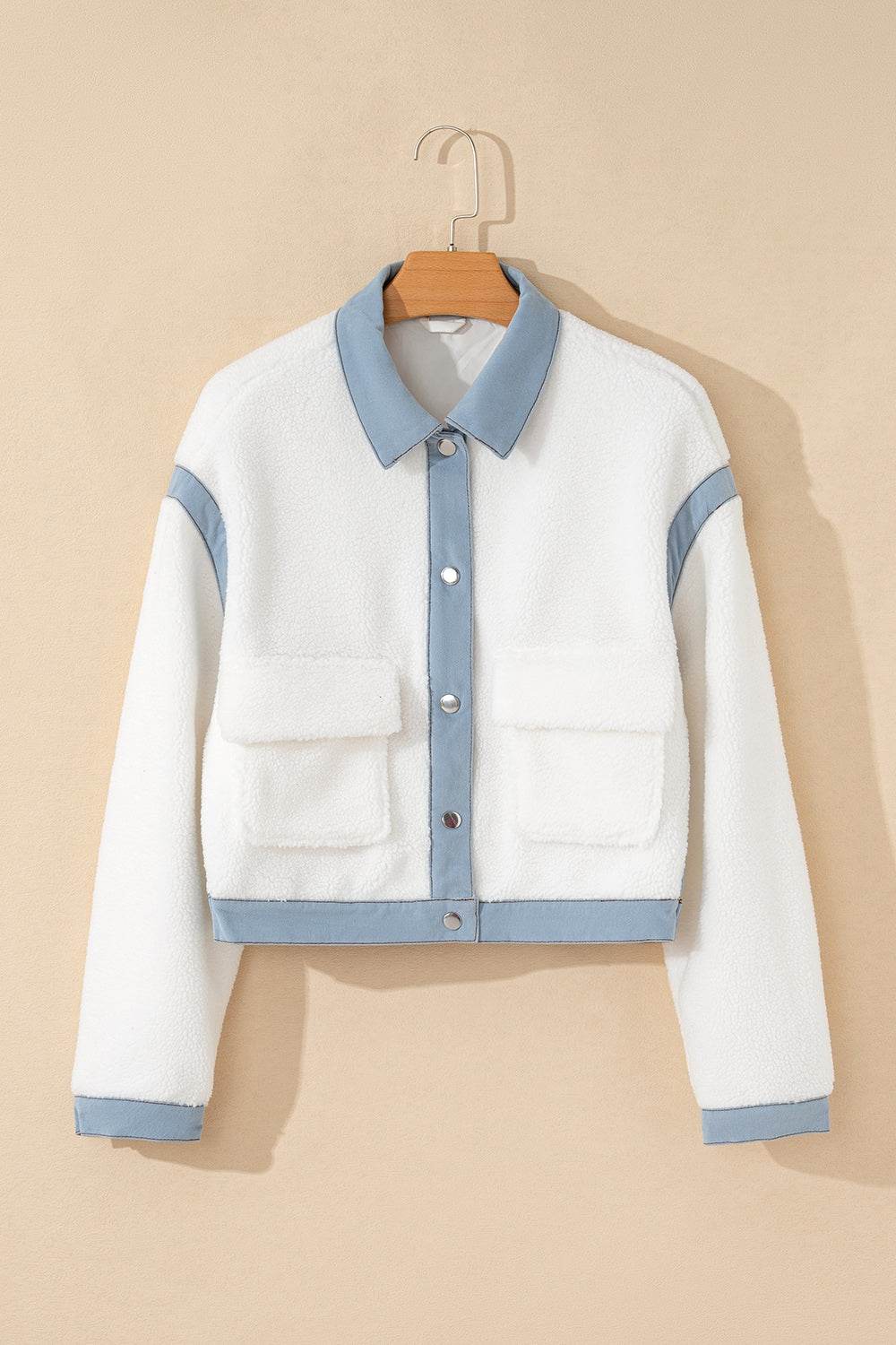 Contrast Trim Snap Down Jacket - Delanoir