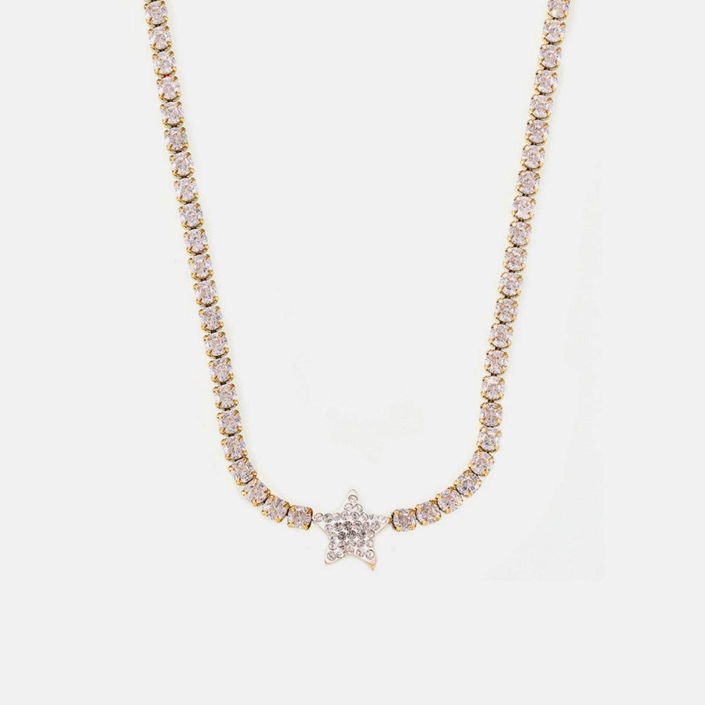 Titanium Steel Zircon Star Necklace - Delanoir