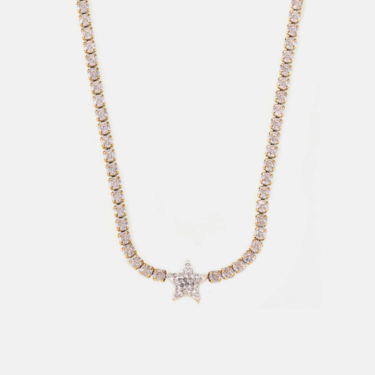 Titanium Steel Zircon Star Necklace - Delanoir