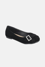 Forever Link Slip On Rhinestone Buckle Ballet Flats - Delanoir