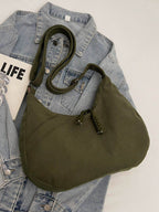 Ribbed Adjustable Strap Shoulder Bag - Delanoir