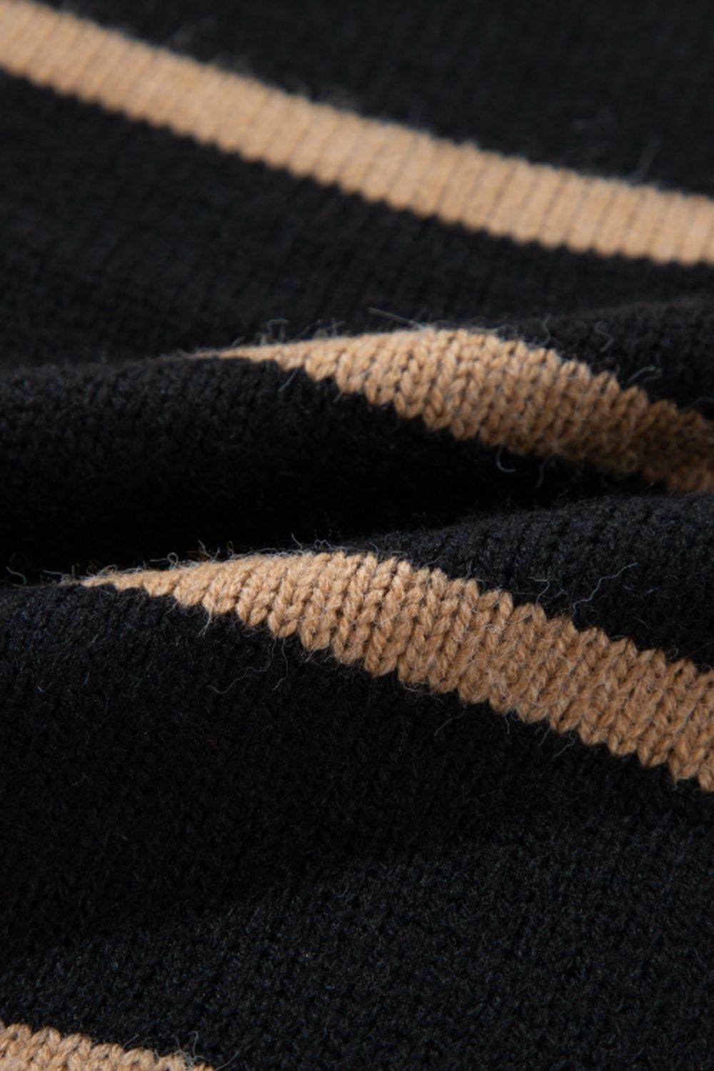 Striped Button Down Long Sleeve Cardigan - Delanoir