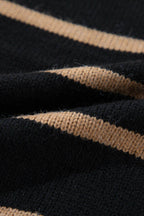 Striped Button Down Long Sleeve Cardigan - Delanoir