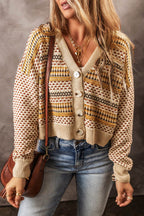 Button Down Long Sleeve Cardigan - Delanoir