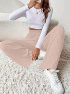 Ribbed High Waist Pants - Delanoir