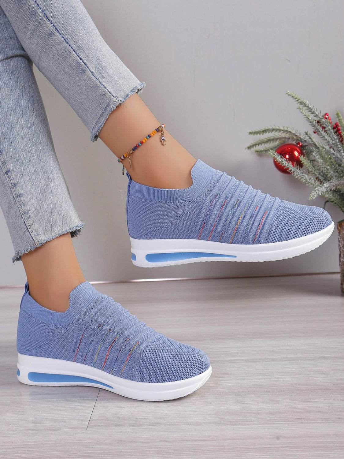 Breathable Mesh Wedge Sneakers - Delanoir