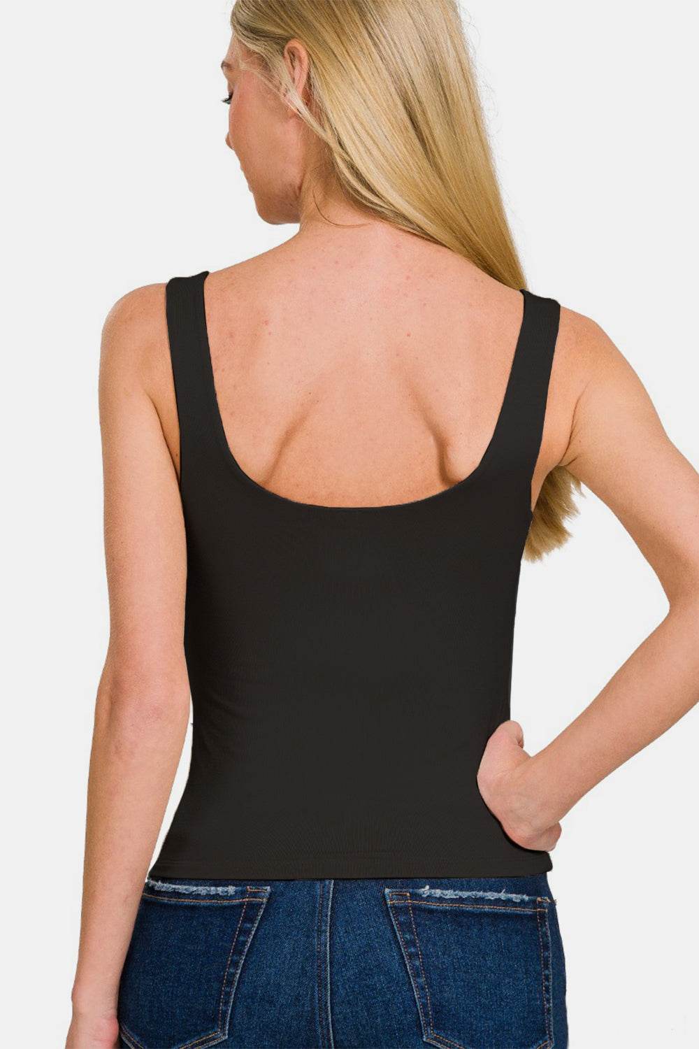Zenana Double Layer Round Neck Tank - Delanoir