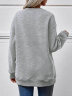 Christmas Tree Graphic Round Neck Sweatshirt - Delanoir