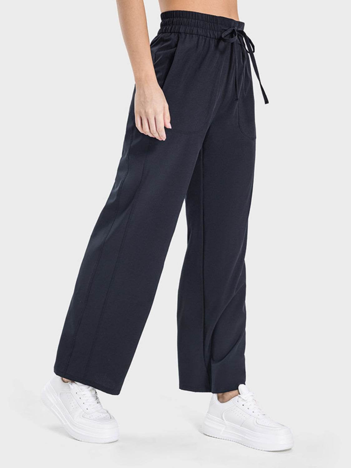 Millennia Drawstring Pocketed Active Pants - Delanoir