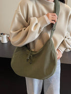 Ribbed Adjustable Strap Shoulder Bag - Delanoir