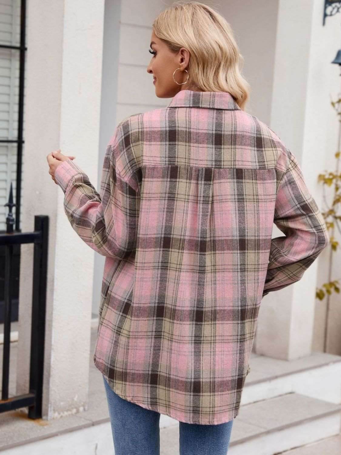 Mandy Plaid Button Up Long Sleeve Shirt - Delanoir
