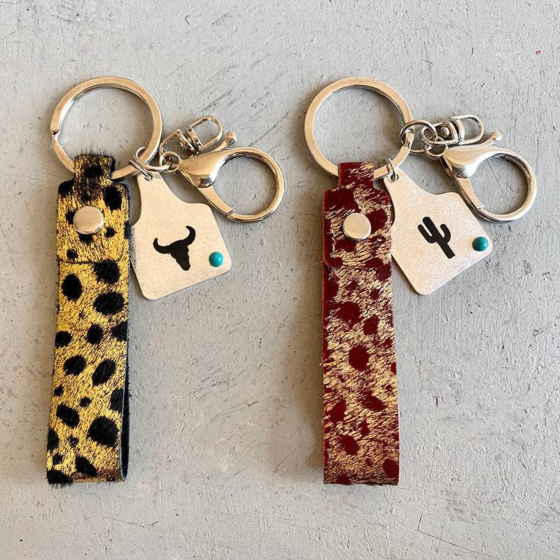 Genuine Leather Alloy Keychain - Delanoir