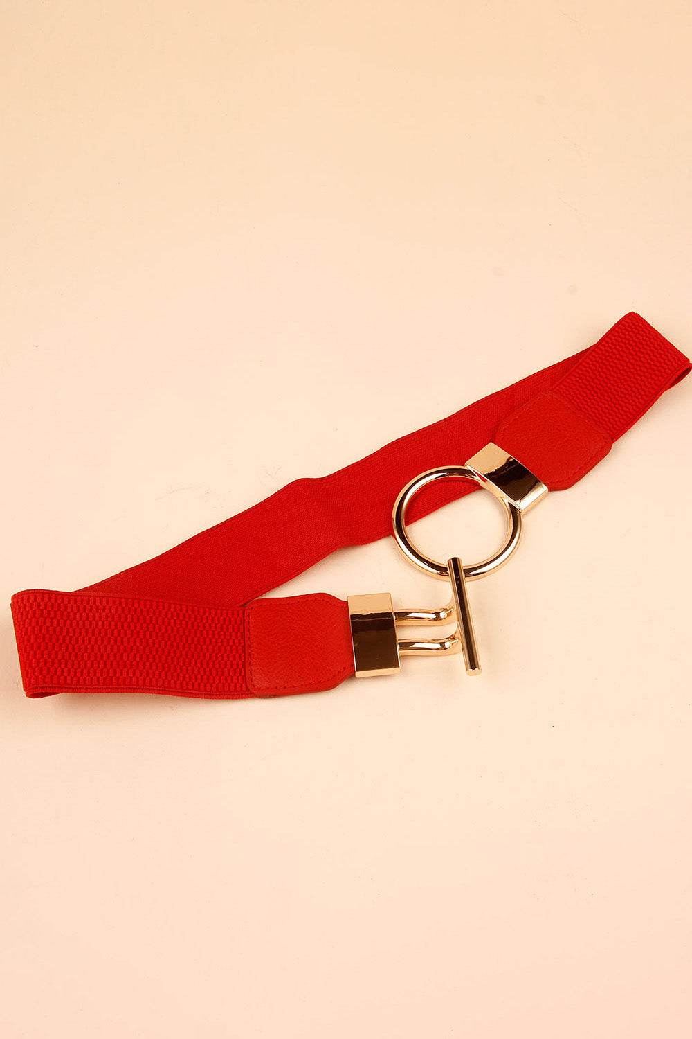 Circle Shape Buckle Zinc Alloy Buckle PU Leather Belt - Delanoir