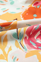 Tied Printed Half Sleeve Romper - Delanoir