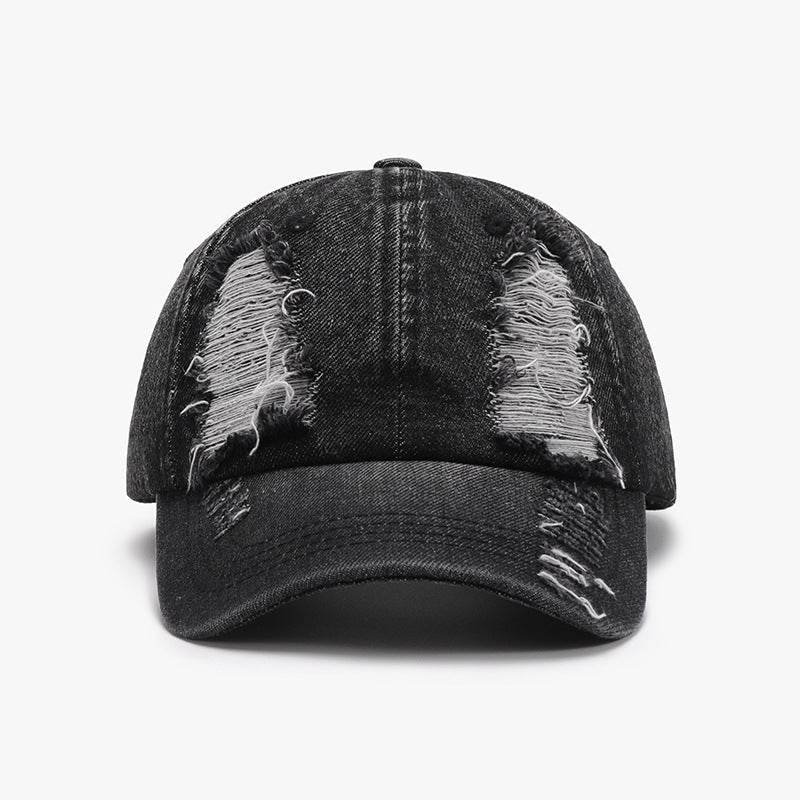 Distressed Cotton Baseball Cap - Delanoir