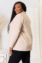 Devine Shawl Collar Long Sleeve Blazer - Delanoir