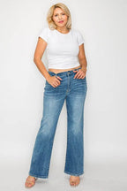 bytos Full Size Cat's Whiskers Mid Rise Bootcut Jeans - Delanoir