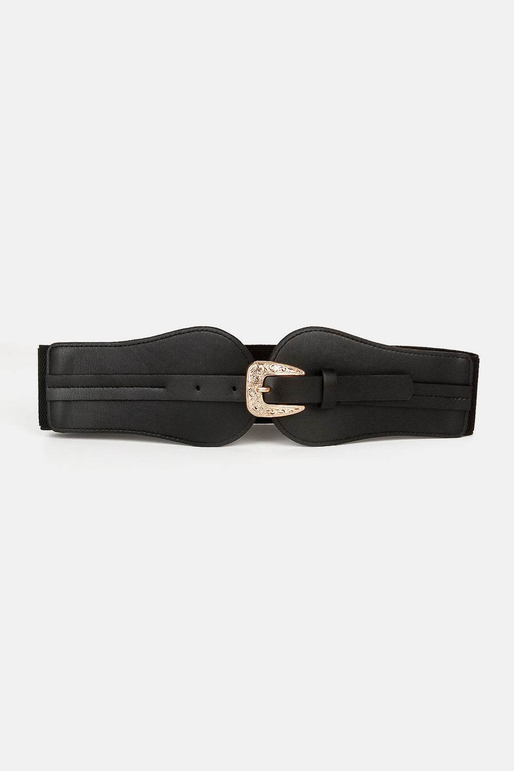 Wide Elastic Belt with Alloy Buckle - Delanoir