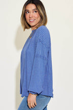 Basic Bae Full Size Ribbed Round Neck Long Sleeve T-Shirt - Delanoir