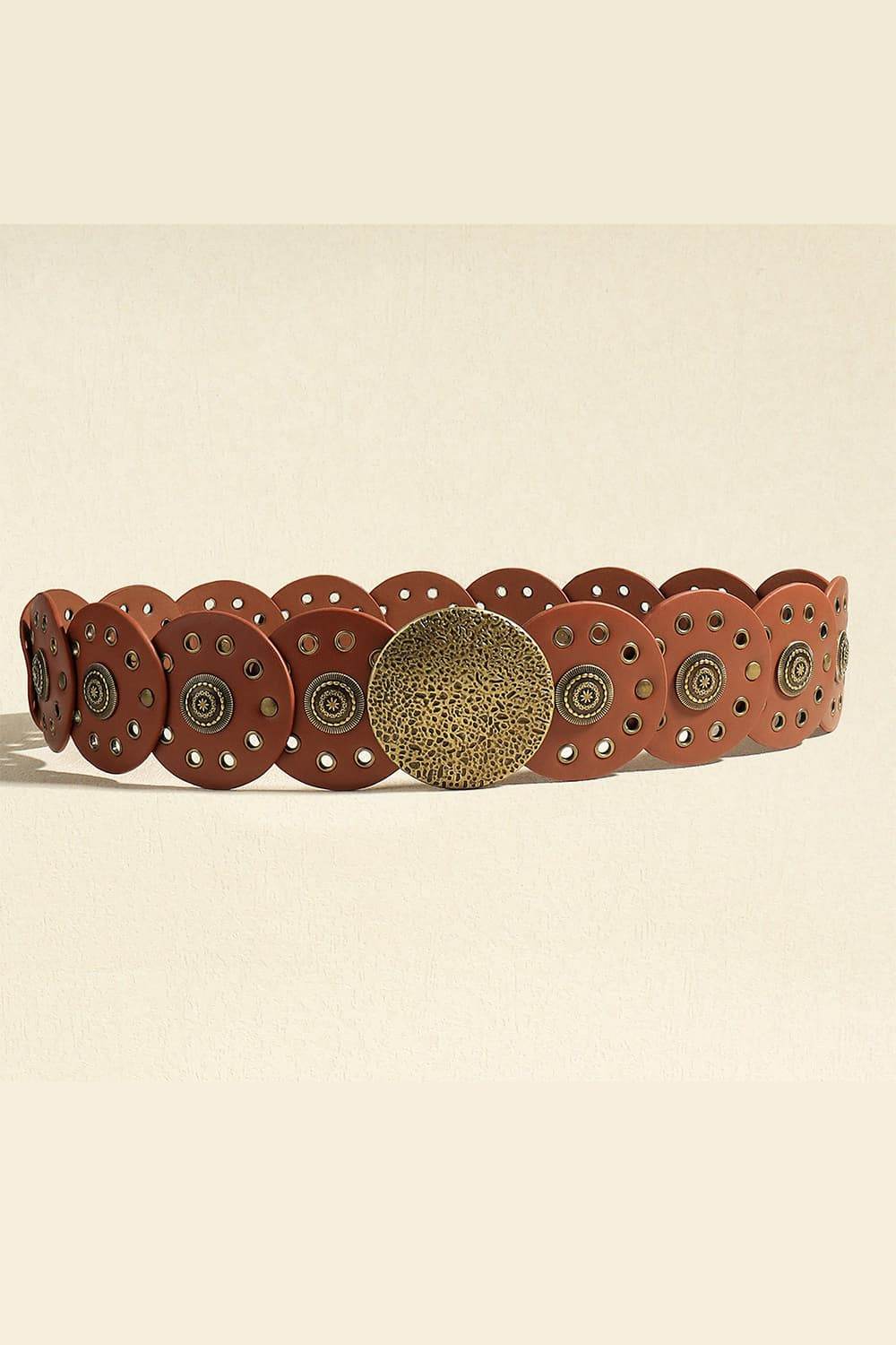 Round Shape PU Leather Belt - Delanoir
