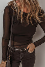 V-Neck Cami and Round Neck Long Sleeve Bodysuit Set - Delanoir
