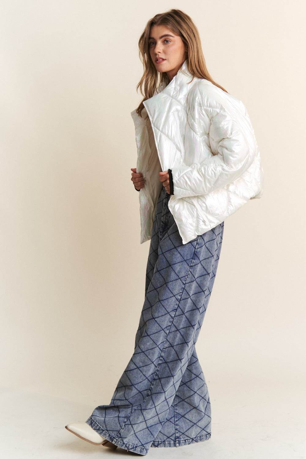 J.NNA Quilted Mock Neck Puffer Jacket - Delanoir