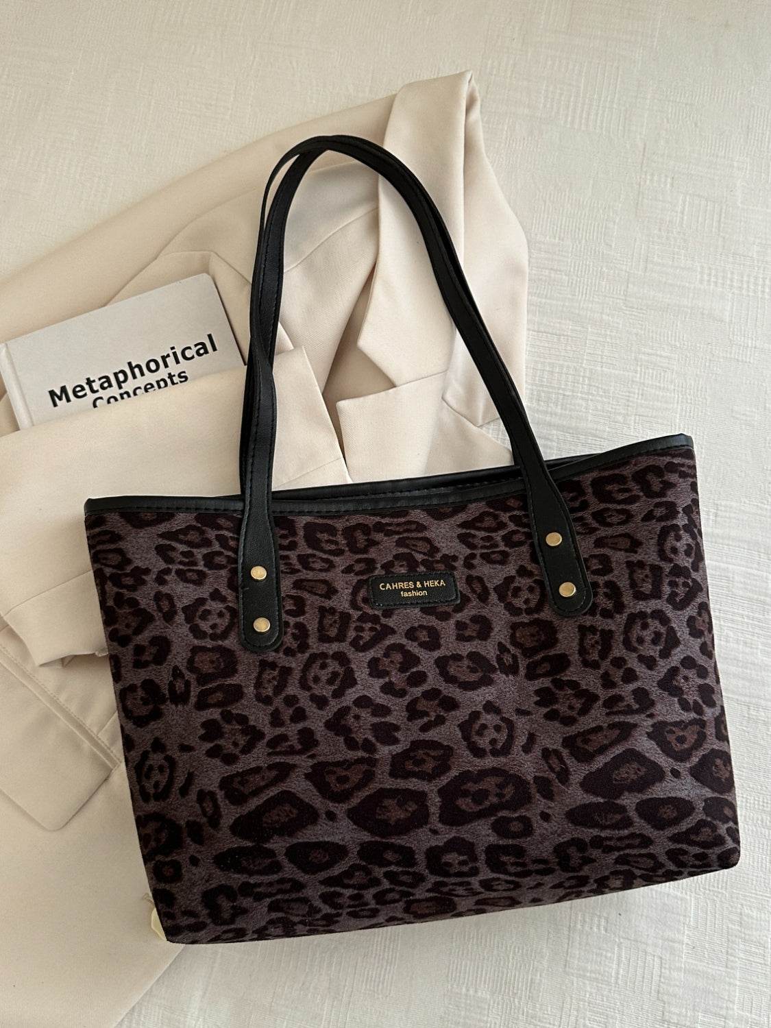 Leopard Polyester Tote Bag - Delanoir