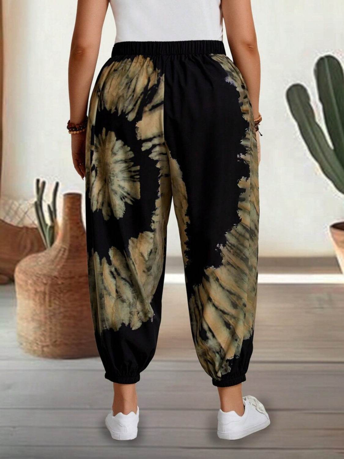 Tie-Dye Elastic Waist Pants - Delanoir