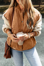 Contrast Baseball Collar Snap Down Long Sleeve Jacket - Delanoir