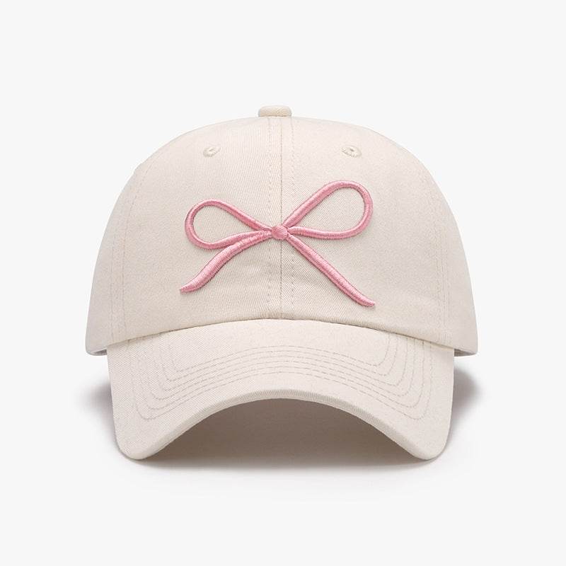 Bow Embroidered Cotton Baseball Cap - Delanoir