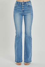 RISEN Full Size High Rise Button Fly Bootcut Jeans - Delanoir